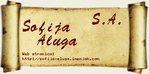 Sofija Aluga vizit kartica